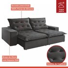 Sofá Retrátil E Reclinável 230cm M127 Martins Estofados Cinza