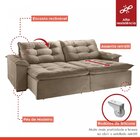 Sofá Retrátil E Reclinável 230cm M128 Martins Estofados Café