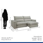 Sofá Retrátil E Reclinável 230cm Martinho Boucle Yescasa Gelo