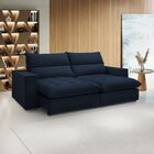 Sofá Retrátil E Reclinável 230cm Martinho Veludo Azul