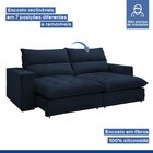 Sofá Retrátil E Reclinável 230cm Martinho Veludo Azul