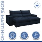 Sofá Retrátil E Reclinável 230cm Martinho Veludo Azul