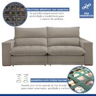 Sofá Retrátil E Reclinável 230cm Martinho Veludo Bege Claro