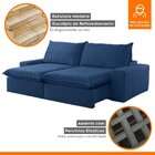 Sofá Retrátil E Reclinável 230cm Noah Azul