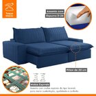 Sofá Retrátil E Reclinável 230cm Noah Azul