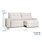 Sofá Retrátil E Reclinável 230cm Versalhes Living Marfim