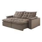 Sofá Retrátil E Reclinável 240cm Alaska Veludo/bege