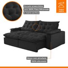 Sofá Retrátil E Reclinável 240cm Alaska Veludo/grafite