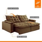 Sofá Retrátil E Reclinável 240cm Alaska Veludo/marrom