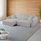 Sofá Retrátil E Reclinável 246cm Com Almofadas Decorativas Er