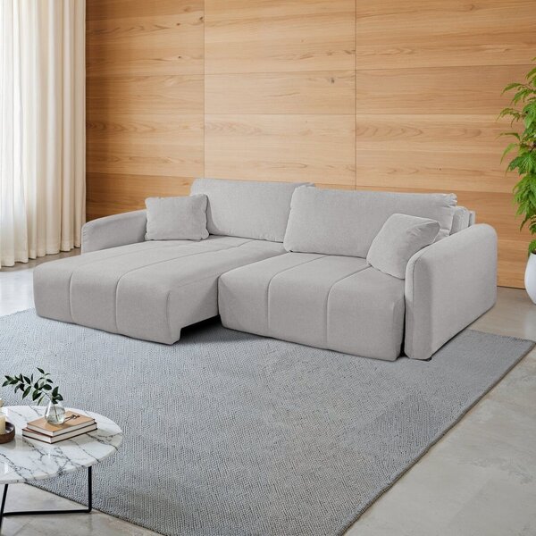 Sofá Retrátil E Reclinável 246cm Com Almofadas Decorativas Er