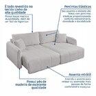 Sofá Retrátil E Reclinável 246cm Com Almofadas Decorativas Er