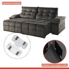 Sofá Retrátil E Reclinável 250cm 2 Lugares Mônaco  Cinza Escu