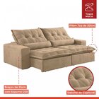 Sofá Retrátil E Reclinável 250cm Com Alfomadas M152 Martins E