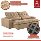 Sofá Retrátil E Reclinável 250cm Com Alfomadas M152 Martins E