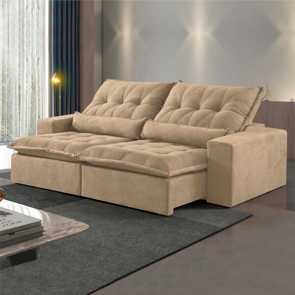 Sofá Retrátil E Reclinável 250cm Com Alfomadas M152 Martins E