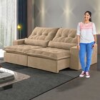 Sofá Retrátil E Reclinável 250cm Com Alfomadas M152 Martins E