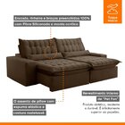 Sofá Retrátil E Reclinável 250cm Domínio Marrom