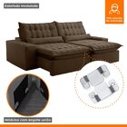 Sofá Retrátil E Reclinável 250cm Domínio Marrom