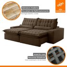 Sofá Retrátil E Reclinável 250cm Domínio Marrom