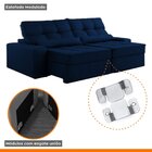Sofá Retrátil E Reclinável 250cm Enzo Plus Azul