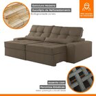 Sofá Retrátil E Reclinável 250cm Enzo Plus Bege