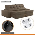 Sofá Retrátil E Reclinável 250cm Enzo Plus Bege