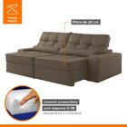 Sofá Retrátil E Reclinável 250cm Enzo Plus Bege