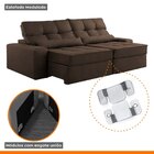 Sofá Retrátil E Reclinável 250cm Enzo Plus Marrom