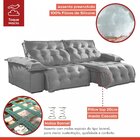 Sofá Retrátil E Reclinável 250cm Istambul Veludo/cinza Claro