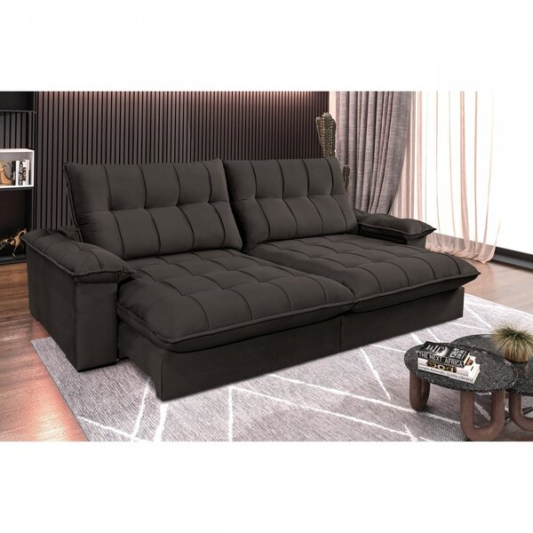 Sofá Retrátil E Reclinável 250cm Liverpool Zênett Estofados C