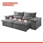 Sofá Retrátil E Reclinável 250cm M102 Cinza
