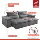 Sofá Retrátil E Reclinável 250cm M102 Cinza