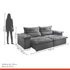 Sofá Retrátil E Reclinável 250cm M102 Cinza