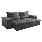 Sofá Retrátil E Reclinável 250cm M102 Cinza Escuro