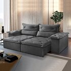 Sofá Retrátil E Reclinável 250cm M102 Cinza Escuro