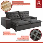 Sofá Retrátil E Reclinável 250cm M127 Martins Estofados Cinza