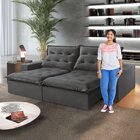 Sofá Retrátil E Reclinável 250cm M127 Martins Estofados Cinza