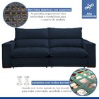 Sofá Retrátil E Reclinável 250cm Martinho Veludo Azul