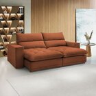 Sofá Retrátil E Reclinável 250cm Martinho Veludo Terracota
