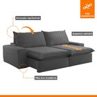 Sofá Retrátil E Reclinável 250cm Noah Grafite