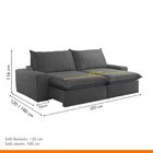 Sofá Retrátil E Reclinável 250cm Noah Grafite