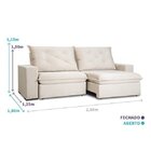 Sofá Retrátil E Reclinável 250cm Premier Living Marfim