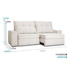 Sofá Retrátil E Reclinável 250cm Versalhes Living Marfim