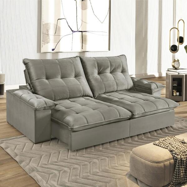 Sofá Retrátil E Reclinável 250cm Vicenza Zênett Estofados