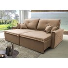 Sofá Retrátil E Reclinável 276cm 5 Lugares Glamour  Bege