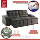 Sofá Retrátil E Reclinável 290cm 2 Lugares Mônaco  Cinza Escu
