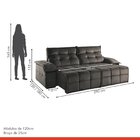 Sofá Retrátil E Reclinável 290cm 2 Lugares Mônaco  Cinza Escu