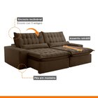 Sofá Retrátil E Reclinável 290cm Domínio Marrom