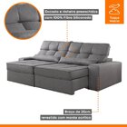 Sofá Retrátil E Reclinável 290cm Enzo Plus Grafite